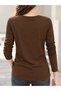 Different with Ribbed Detail – Women's Long Sleeve Crew Neck Viscose Blouse - 3