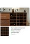 Wooden Wine Cabinet with 30 Bottle Storage Compartments and 3 Drawers, Freestanding Wine Rack Cabinet Ideal for Home Bar, Living Room and Dining Room - Dark Hunton Oak - 4