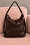Women's Brown Multi-Compartment Soft Leather Adjustable Strap Flap Shoulder and Backpack Bag - 2
