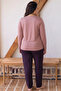 Powder Patterned Oversized Oversized Buttoned Viscose Knitted Pajama Set - 3