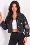Anthracite Ripped Detailed Oversized Denim Jacket - 3