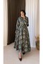 Shirt Collar Digital Rose Printed Dress - 1354 - Smoked