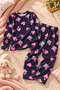 Crew Neck Stylish Patterned Comfortable and Flexible Fabric Long Sleeve Mother-Daughter Combination Pajama Set - 5