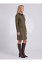 Women's Khaki Brown Polo Collar Buttoned Pocket Steel Knitted Dress - 7