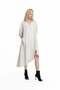 Cream Striped Asymmetrical Midi Dress 19181