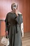 Women's Cupra Pike Long Cardigan Blouse with Wide Leg Pants 3-Piece Abaya Set 3205 - Premium Series - 3