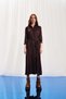 Burgundy Satin Midi Shirt Dress 17281