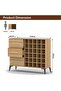Wooden Wine Cabinet with 30 Bottle Storage Compartments and 3 Drawers, Freestanding Wine Rack Cabinet Ideal for Home Bar, Living Room and Dining Room - Coco Bolo - 6