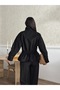 Premium Black Shearling Button-Down Suede Stand-Up Collar Belted Leather Jacket. - 4