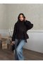 High Collar Buttoned Belted Cashmere Jacket - 6