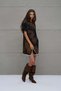 Brown Black Oversize Batik Dress 18168 - 3