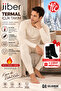 Premium Men's Heated Thermal Fabric Underwear Set 2-Piece Set – Black & Ecru – Heated Thermal Fabric - 5