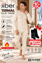 Premium Men's Heated Thermal Fabric Underwear Set 2-Piece Set – Black & Ecru – Heated Thermal Fabric - 3