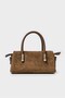 Genuine Suede Hand and Shoulder Bag-Taba