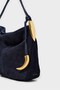 Genuine Suede Shoulder Bag-Dark Blue - 4