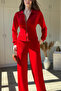 Zippered Trousers Set with Tie Back Detail - 4