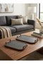 Rectangular Serving Tray Set Wood/Dark Grey Elegant & Stylish Design - 3