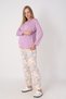 Maternity Pajama Set – Maternity Set, Patterned Bottom and Top Combination with Hidden Nursing Panel