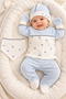 5 Piece 100% Cotton Newborn Baby Boy Hospital Discharge Bodysuit Set Gift 0-3 Months - 7