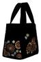 Women's Vegan Black Medium Tote Bag - Blooming in the Dark Design - 3