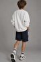 Boy's Oversize Sweatshirt Basic White – Crew Neck, 3-Ply Fleece - 2