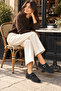 Women's Black Genuine Leather Casual Black Loafer Vs45 - 3