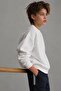 Boy's Oversize Sweatshirt Basic White – Crew Neck, 3-Ply Fleece - 3