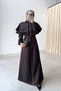 Cape Detail Trench Dress - Brown