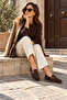 Women's Brown Genuine Leather Casual Black Loafer Vs45 - 3