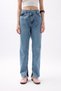    Asymmetrical Waist Leg Slit Jean - 3