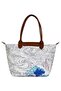Women's Vegan White Large Handbag - Japanese Waves Design - 3