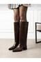 Women's Leggings Detailed Pointed Toe 7 cm Heel Zippered Boots - 3