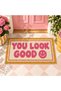 Eta Textile-Themed Decorative Door Mat and Bathroom Mat Eta4301