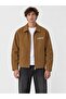 Velocity Embroidered Camel Zippered Men's Canvas Jacket