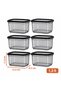 4520 Smoked Cellar Box Set of 6 Rectangular Labeled Food Storage Containers 1.3 Liters – Legumes, Spices, and Kitchen Organizer - 5