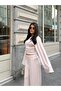Women's Beige Spanish Sleeve Blouse Pants Bottom Top Set - 6