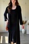 Sandy Fabric Dress Cardigan Set - 4