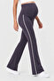 100% Modal Maternity Leggings with Adjustable Waist and Wide Legs with Modal Piping Detail - 3