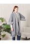 Women's Knitwear Poncho with Fur Detail and Tassels, Shawl Collar Poncho - 8