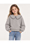 Girl's Ruffled Baby Collar Oversized Sweatshirt