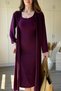 Sandy Fabric Dress Cardigan Set - 5