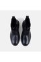 Men's Black Leather Boots with Rubber Detail and Zipper - 6