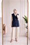 Berya Belted Fur Vest-Bn4547 Navy Blue