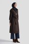 Ribana Detailed Cashmere Coat Bitter Brown