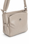 Women's Beige Soft Leather Daily Crossbody Bag – 3-Compartment Zippered Lined Convenient Women's Bag - 6
