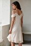 Women's thin strap shoulder cutout ruffled midi dress - 4