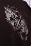 Women's Plus Size Lycra Half Turtleneck Flock Printed Bat Sleeve Mom T-Shirt Combed Cotton Blouse - 7