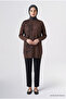 Leopard Patterned Knitwear Tunic Bitter Brown - 2