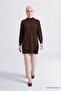 High Collar Basic Knitwear Tunic Bitter Brown - 2