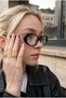 Monaco Vintage Black Gold Detailed Oval Ultra Light Blue Block Blue Light Filtered Women's Glasses - 2